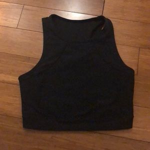 Black Crop Sports Bra